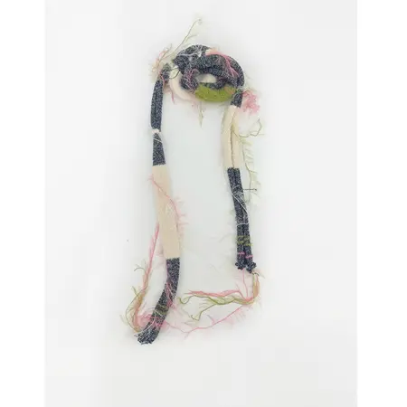 Silk Fringed Vintage Scarf Shawl – 200 × 2 cm detail