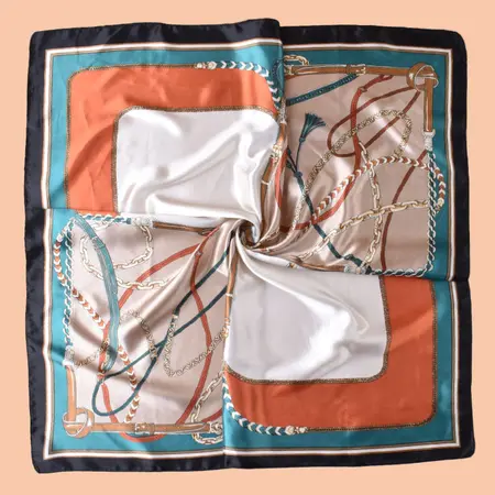 Fringed Printed Scarf Shawl – 90 × 90 cm detail