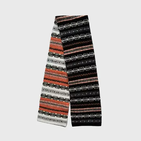 Wool Blend Jacquard Vintage Scarf Shawl – 160 × 21 cm detail