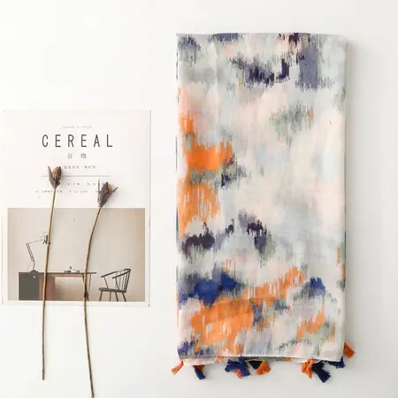 Fringed Printed Scarf Shawl – 180 × 88 cm detail