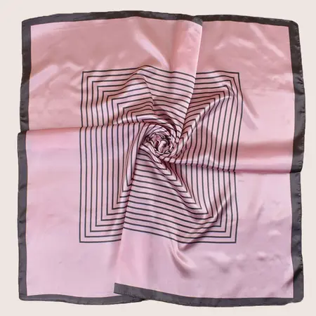 Women's Silk Striped Scarf Shawl – 90 × 90 cm detail