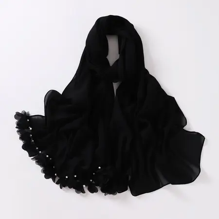 Chiffon Floral Hijab detail