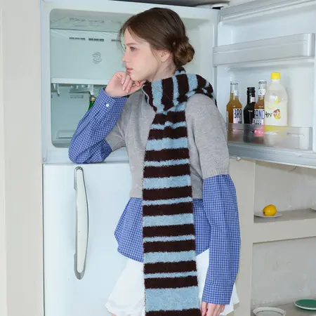 Women's Wool Striped Vintage Scarf Shawl – 180 × 20 cm detail
