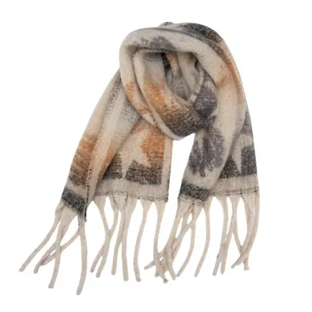 Jacquard Fringed Scarf Shawl – 185 × 40 cm + 15 cm fringe; 280 g per scarf detail