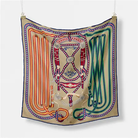Silk Printed Scarf Shawl – 53 × 53 cm detail