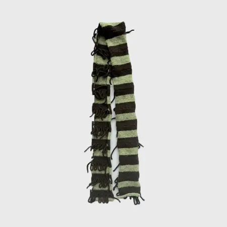 Women's Wool Blend Striped Scarf Shawl – 170 × 10 cm detail