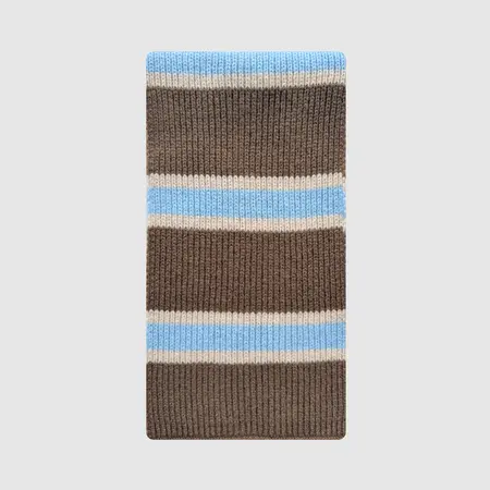 Women's 100% Wool Striped Knit Scarf Shawl – 160 × 20 cm detail