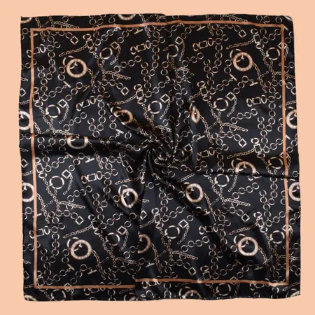 Printed Vintage Scarf Shawl – 90 × 90 cm detail