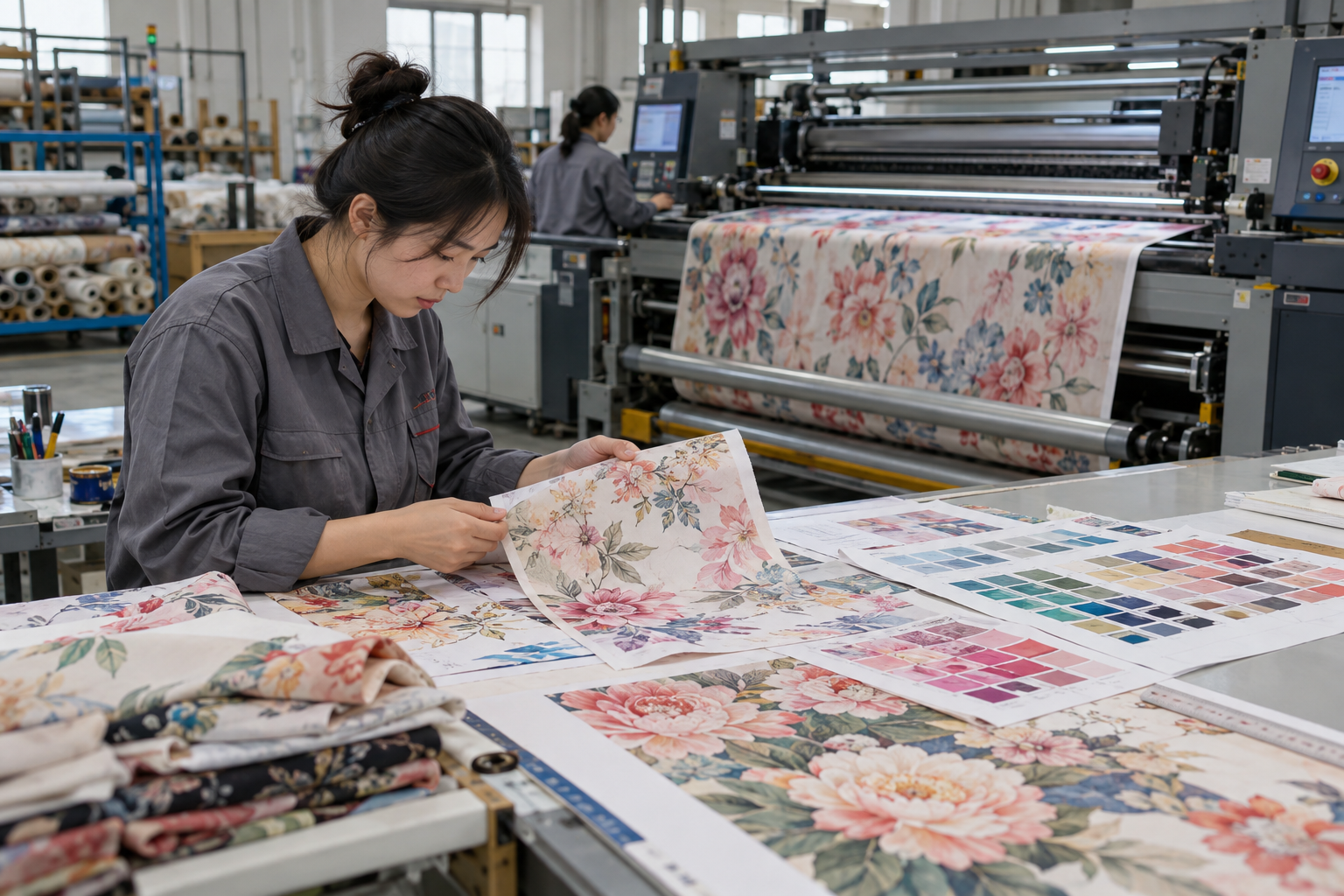AI illustration of scarf pattern development and printing