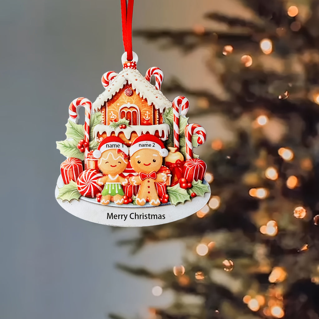 DIY Personalized custom pendant, resin material, family Christmas decoration pendant that can be customized with names/words