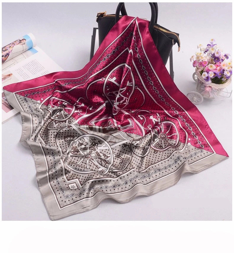Simulation silk small square scarf professional scarf women's 60 * 60cm silk scarf