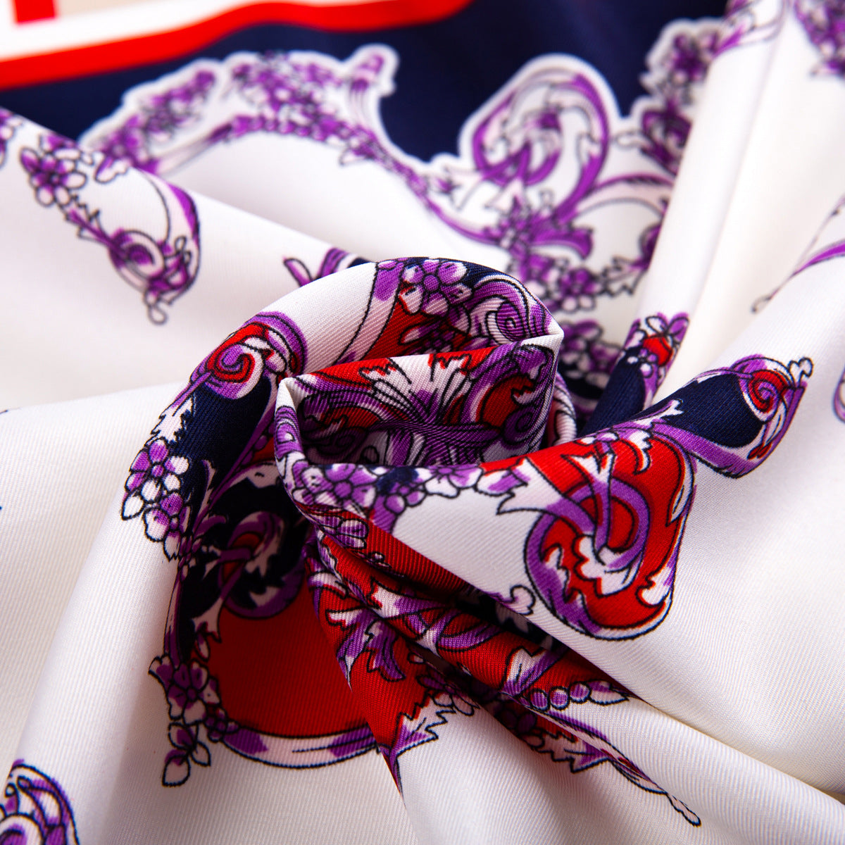 European and American fashion geometric polka dots patchwork cashew flower twill printed scarf versatile neckerchief small square scarf