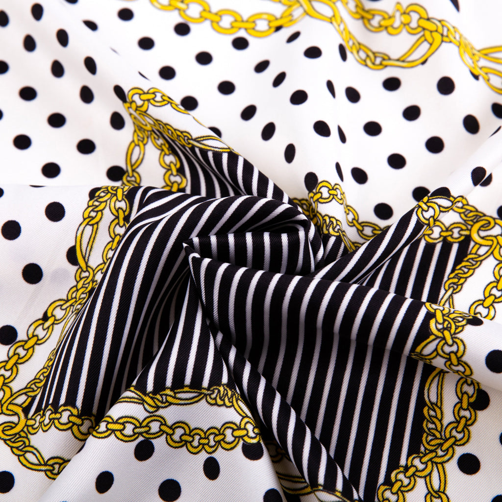 Simple and fashionable versatile polka dot dot twill print scarf 60cm small square scarf women's silk scarf