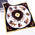 European and American fashion, carriage rope tassel, twill printed scarf, versatile scarf 60cm small square scarf for women