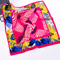 Simple and versatile plant leaves, twill printed scarf 60cm small square scarf, women's silk scarf