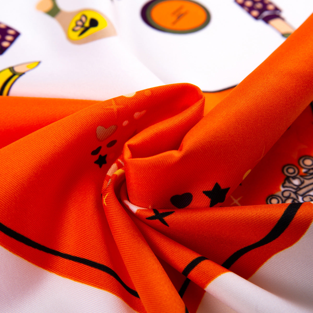 Stylish and simple love vanity case, twill printed scarf 60cm small square scarf women's silk scarf