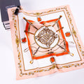 European and American fashion belt scepter chain, twill printed scarf 60cm small square scarf women's silk scarf