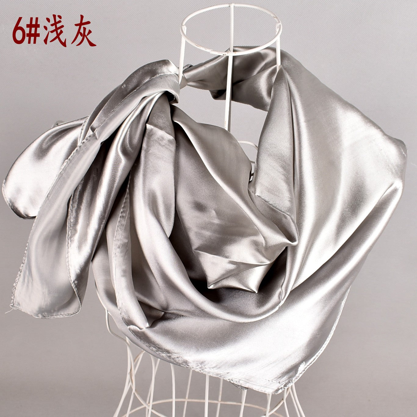 New solid color monochrome women's 90cm imitation silk large square scarf silk scarf, pure color square scarf advanced sense