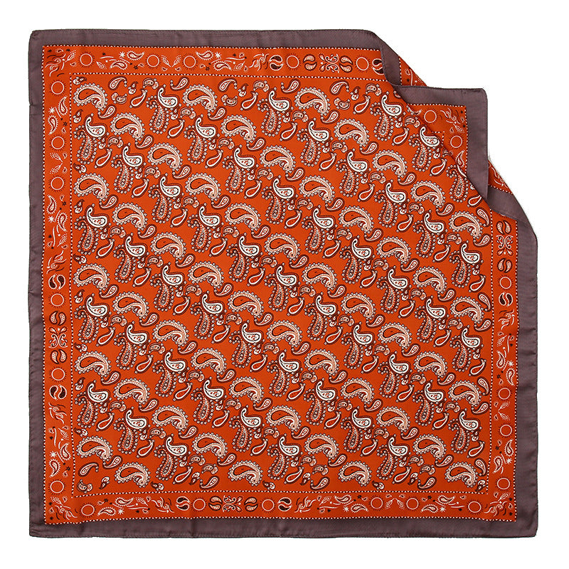 Simple neutral style men and women couple scarf, fashion cashew nut totem 70cm small square scarf, gifts, spot