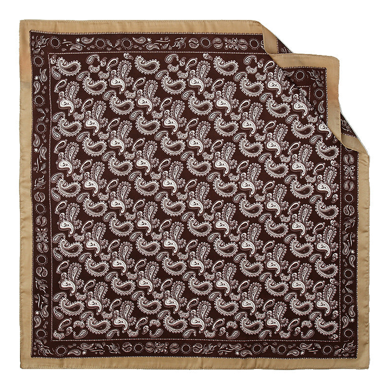 Simple neutral style men and women couple scarf, fashion cashew nut totem 70cm small square scarf, gifts, spot