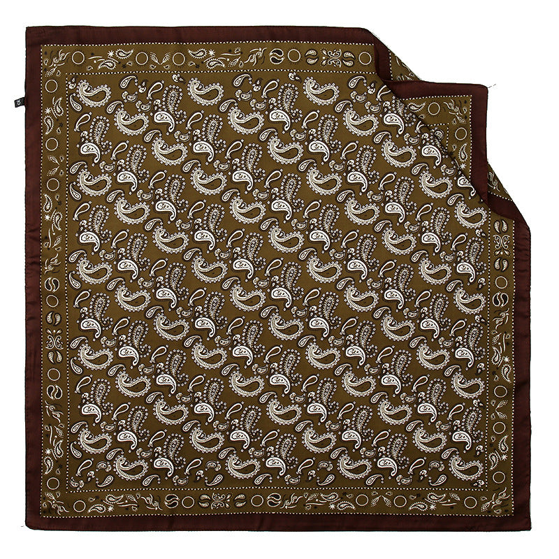 Simple neutral style men and women couple scarf, fashion cashew nut totem 70cm small square scarf, gifts, spot