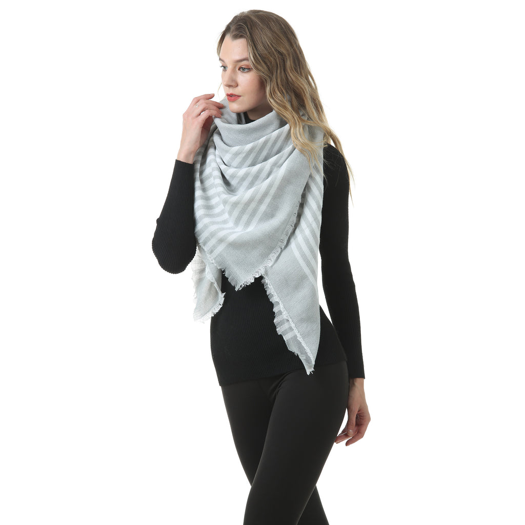 Europe, America, autumn and winter imitation cashmere plus double-sided colorful plaid square scarf women's shawl