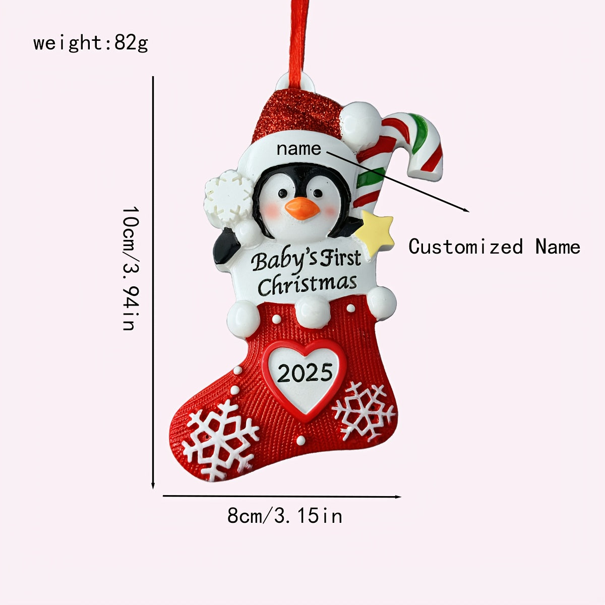 DIY Personalized custom pendant, resin material, family Christmas decoration pendant that can be customized with names/words