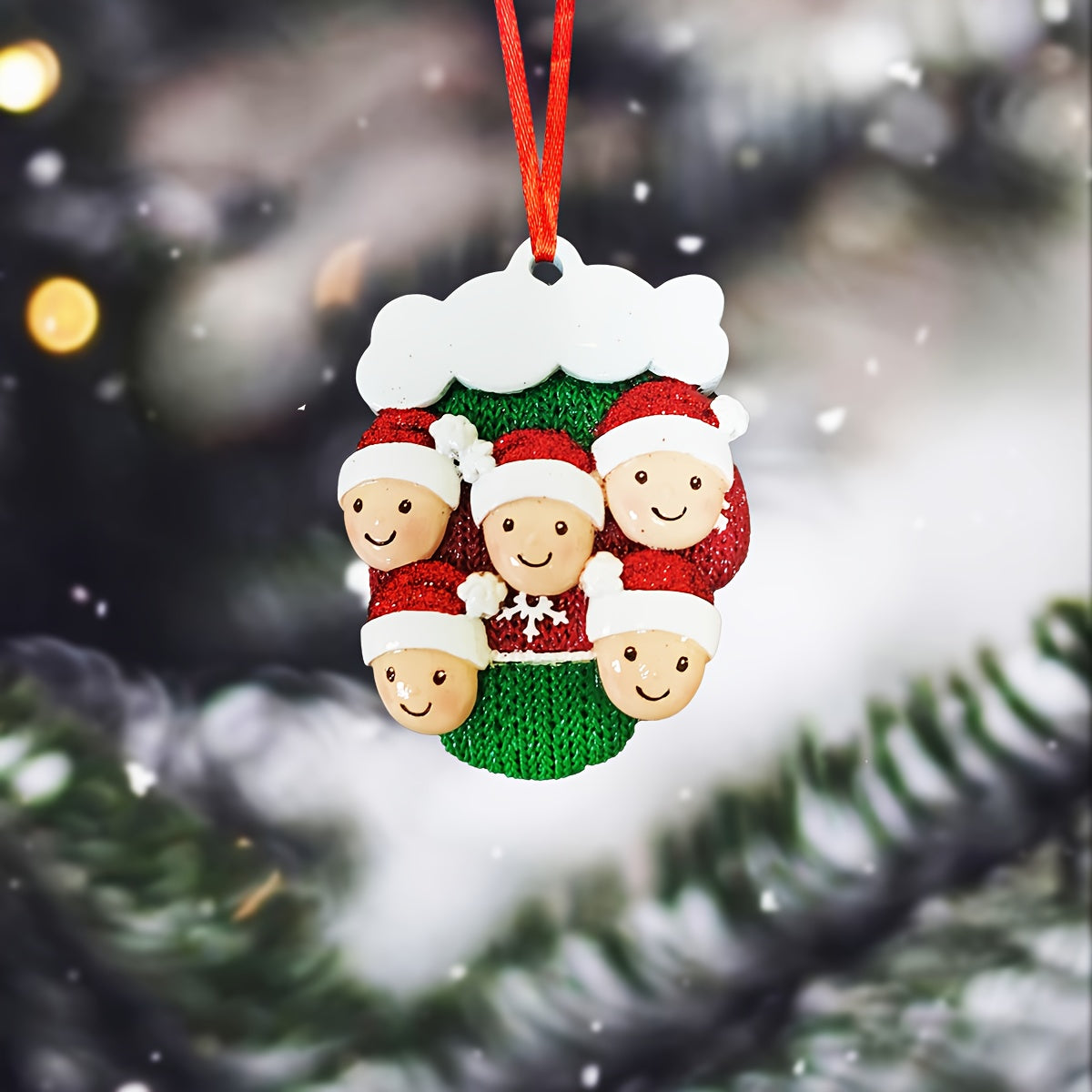 1 piece of resin three-dimensional hand-painted Christmas gloves Christmas tree ornament pendant, personalized DIY name blessing ornament pendant, unique car rearview mirror pendant, Christmas ornament gift