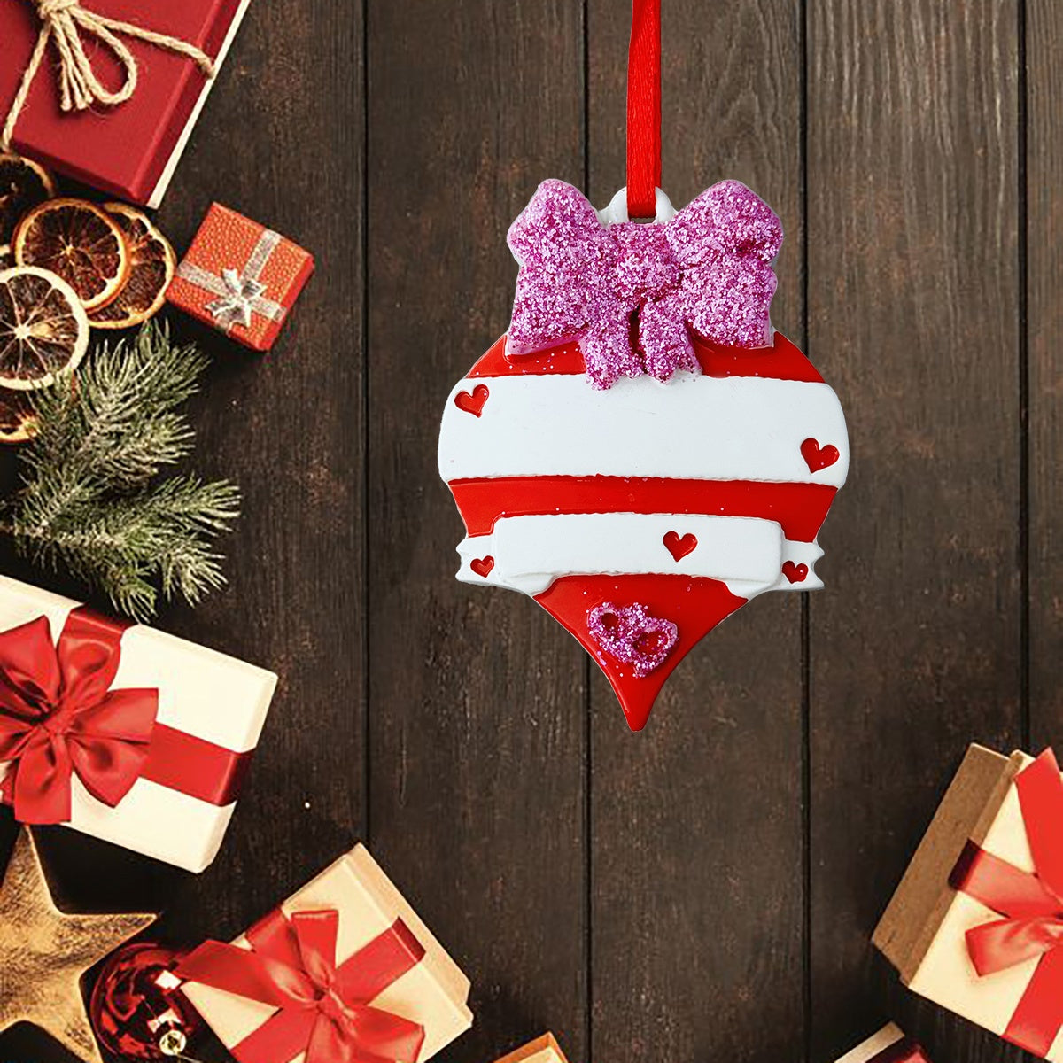 DIY Personalized custom pendant, resin material, family Christmas decoration pendant that can be customized with names/words