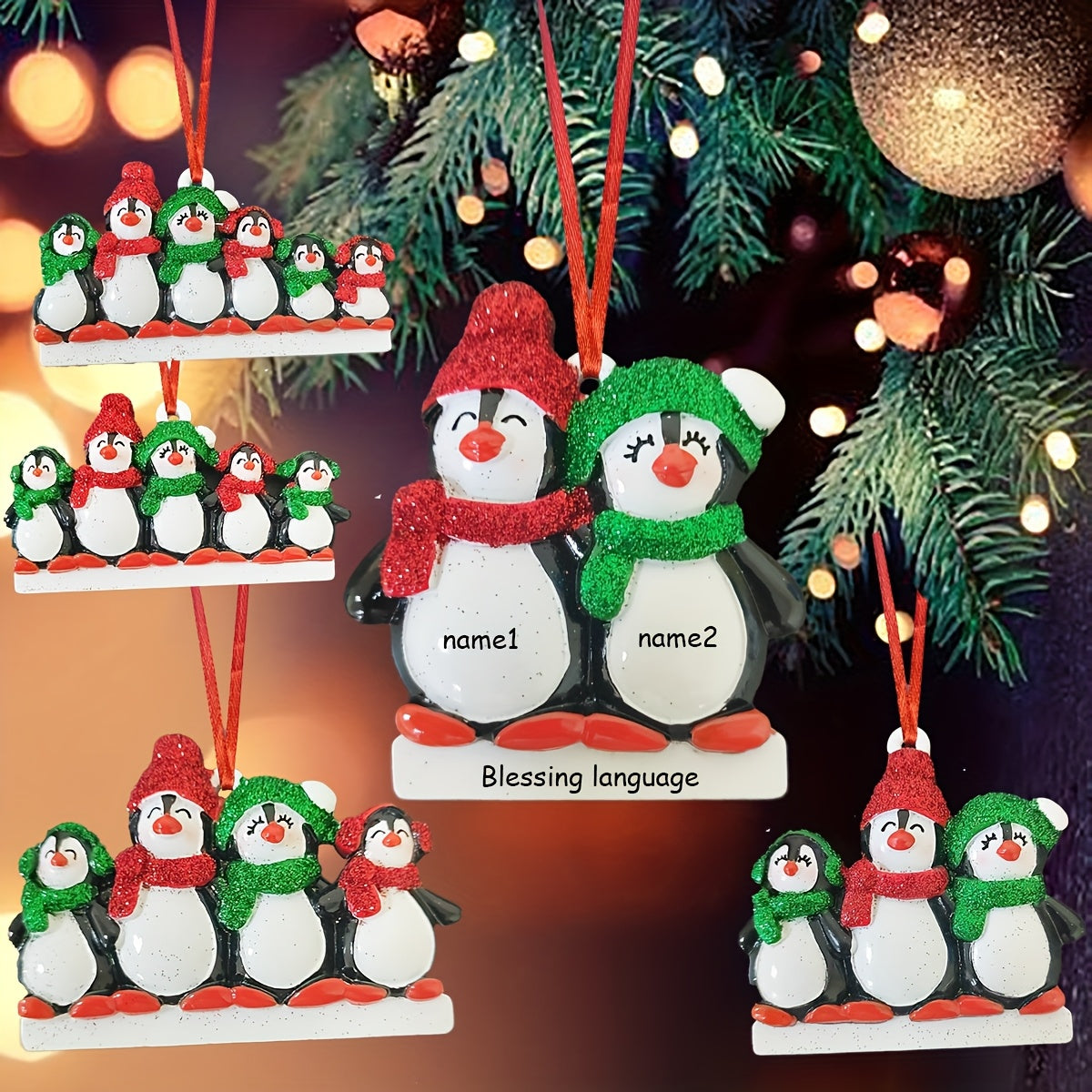 DIY Personalized custom pendant, resin material, family Christmas decoration pendant that can be customized with names/words