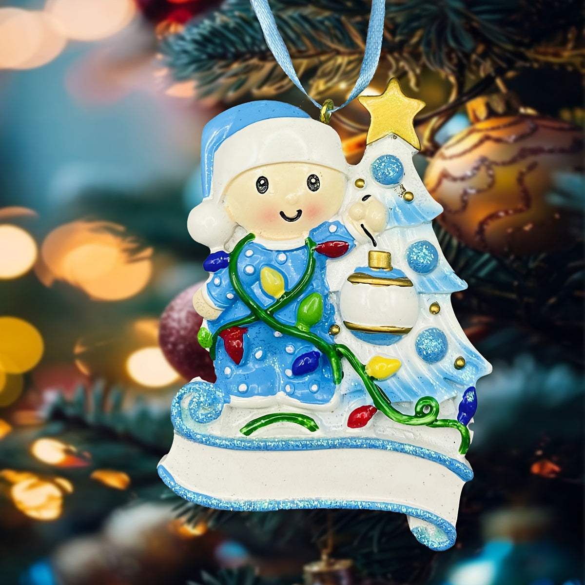 DIY Personalized custom pendant, resin material, family Christmas decoration pendant that can be customized with names/words