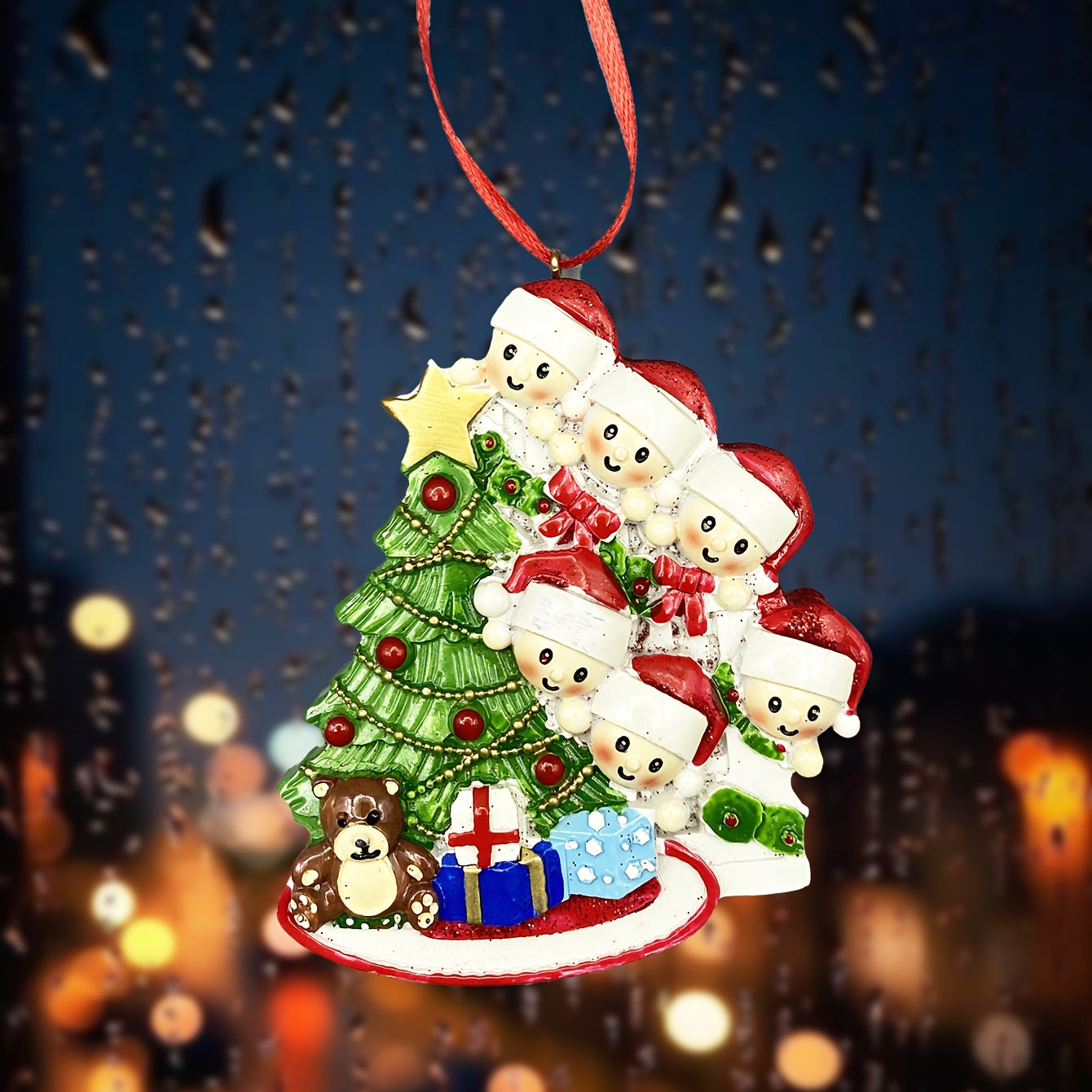 DIY Personalized custom pendant, resin material, family Christmas decoration pendant that can be customized with names/words