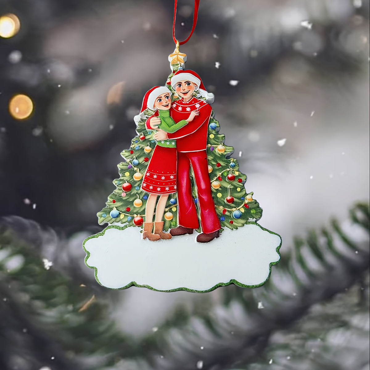 DIY Personalized custom pendant, resin material, family Christmas decoration pendant that can be customi