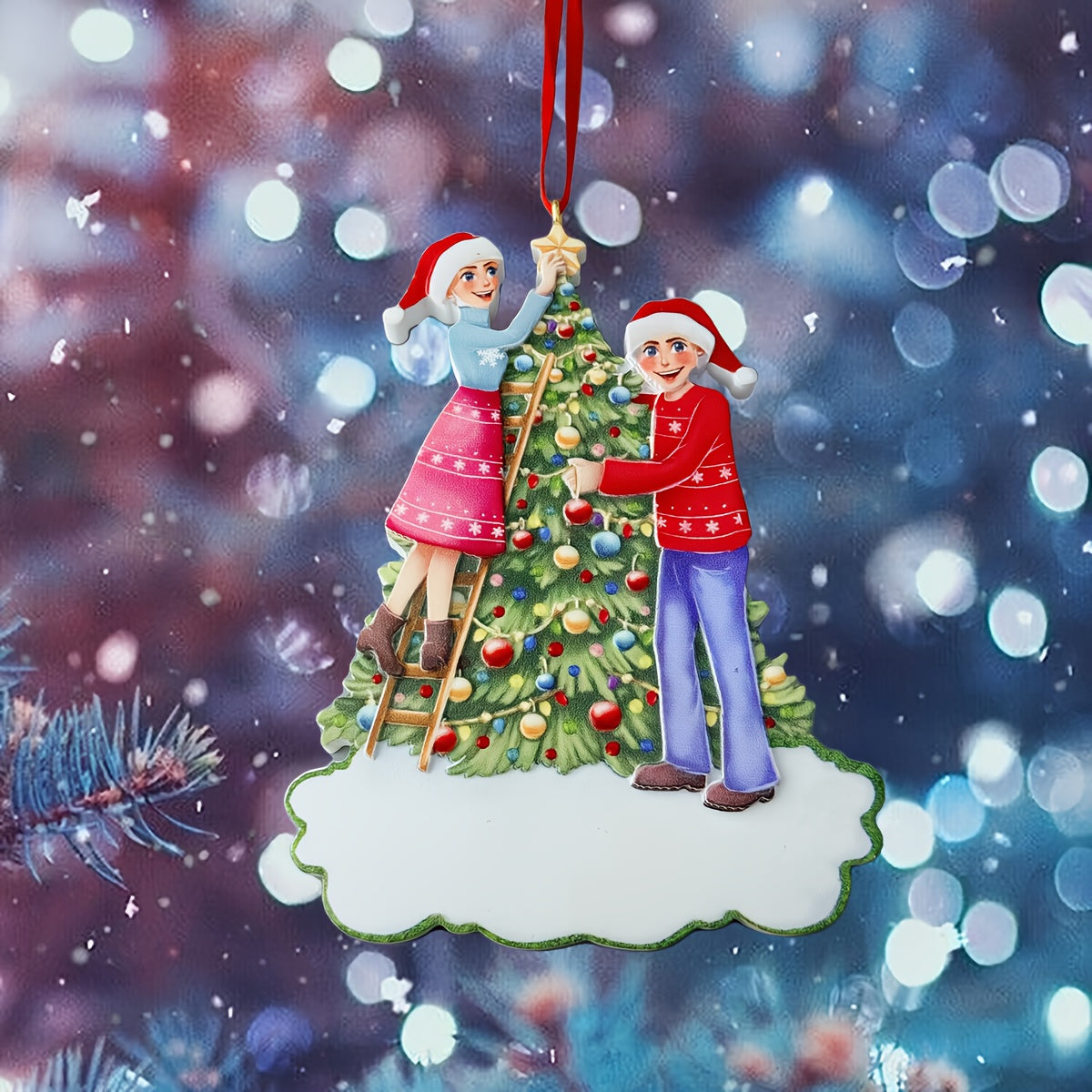 DIY Personalized custom pendant, resin material, family Christmas decoration pendant that can be customi