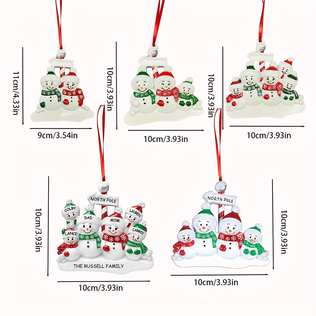 DIY Personalized custom pendant, resin material, family Christmas decoration pendant that can be customized with names/words