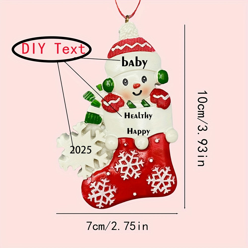 DIY Personalized custom pendant, resin material, family Christmas decoration pendant that can be customized with names/words
