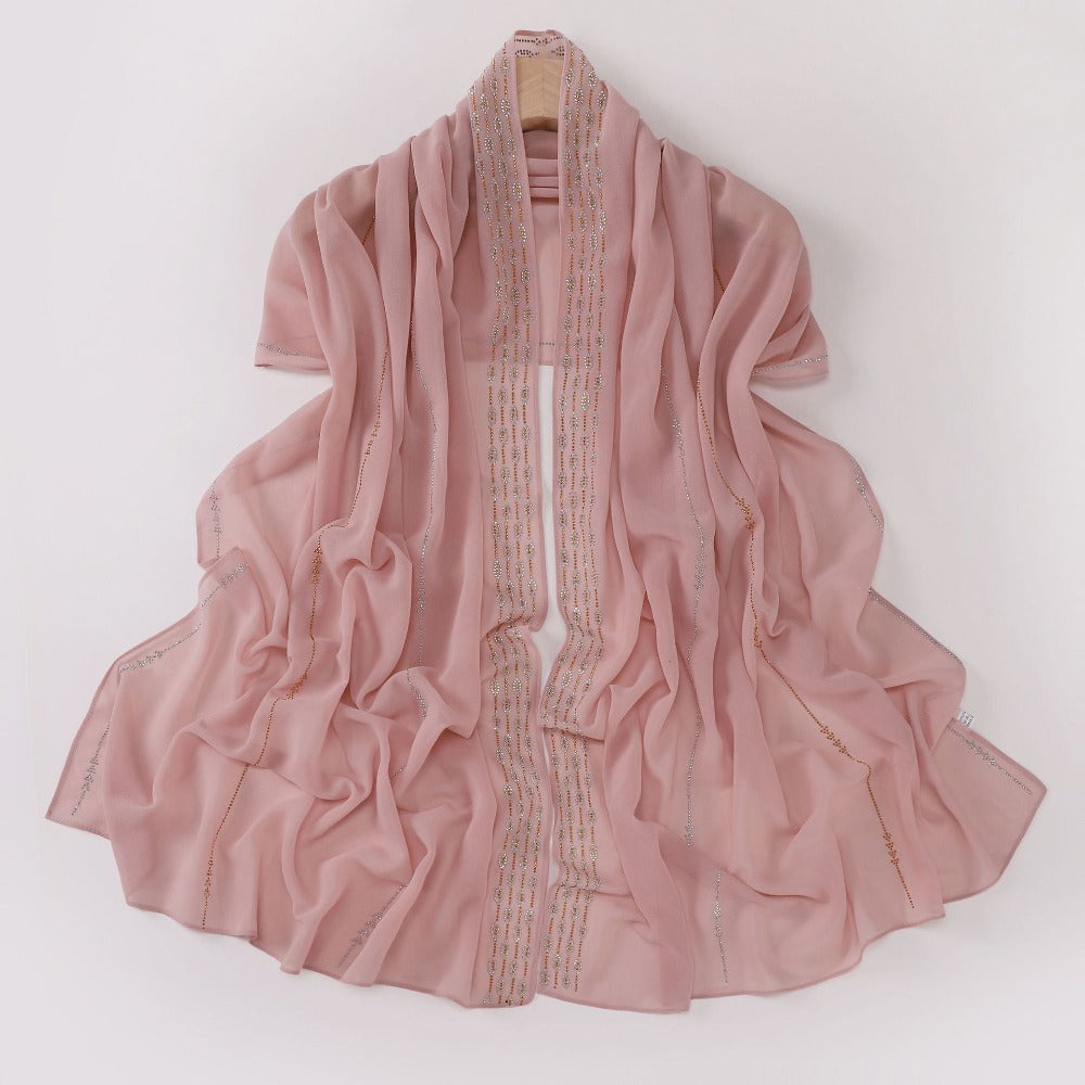 New Pearl Chiffon Boutique Hot Diamond Long Towel Middle East Africa Head Towel South East Asia Head Towel