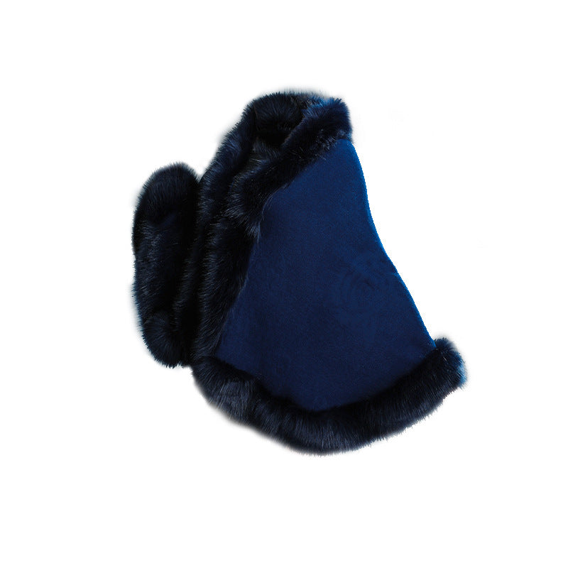 New Women's Knitted Jacket Cheongsam Shawl Imitation Fox Fur Collar Fur Shawl Cloak Jacket Women 1268 #