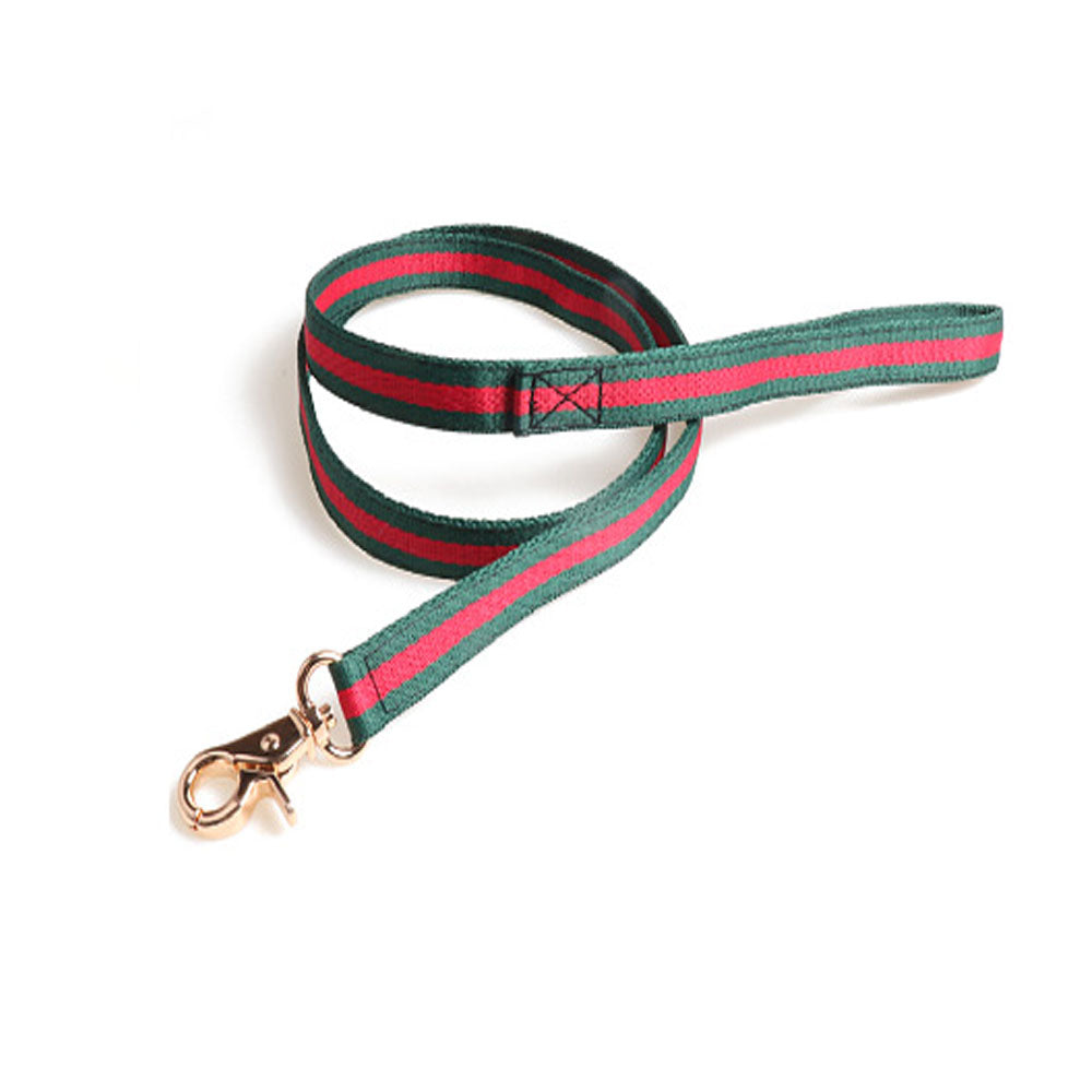 new pet collar red and green webbing dog collar metal buckle dog collar
