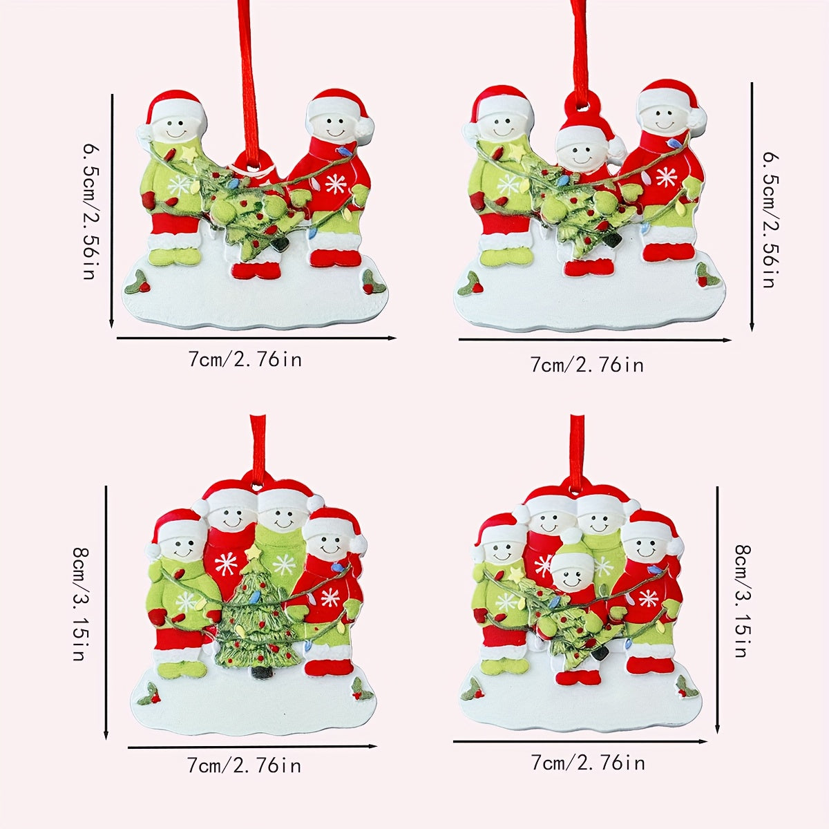 DIY Personalized custom pendant, resin material, family Christmas decoration pendant that can be customi