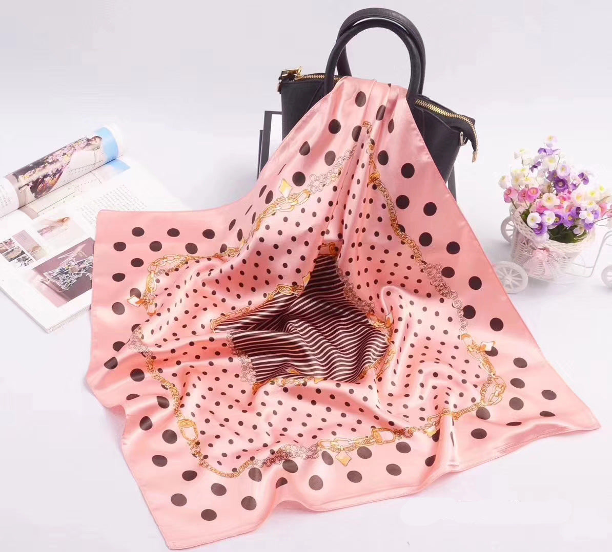 Simulation silk small square scarf professional scarf women's 60 * 60cm silk scarf