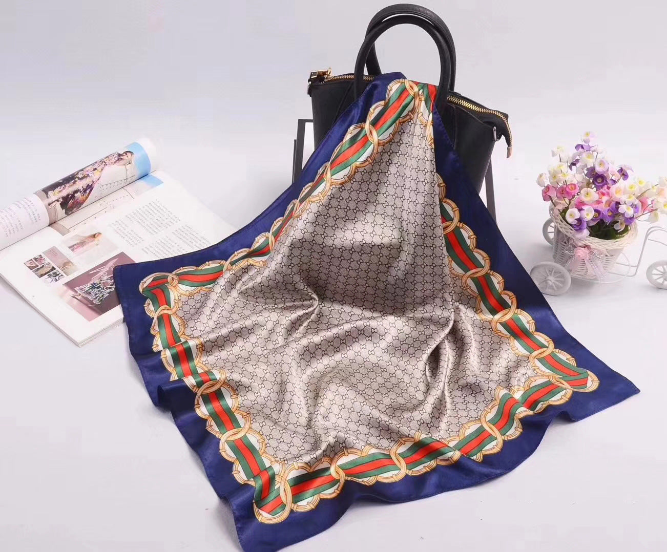 Simulation silk small square scarf professional scarf women's 60 * 60cm silk scarf