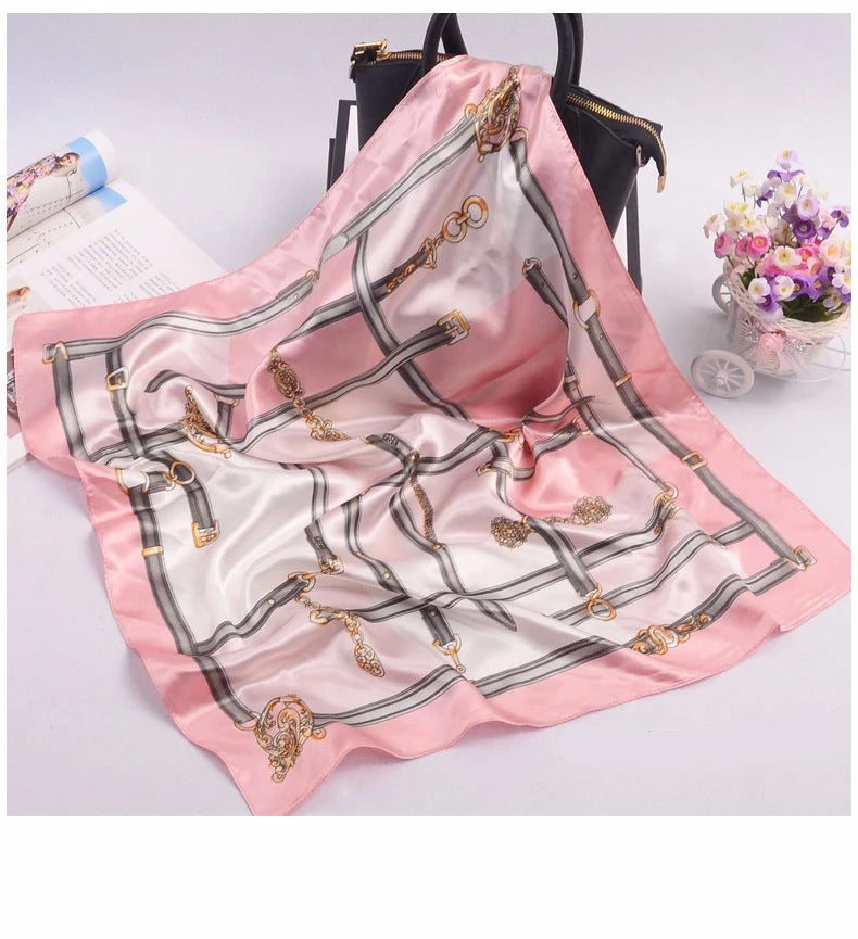 Simulation silk small square scarf professional scarf women's 60 * 60cm silk scarf
