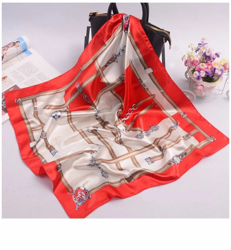 Simulation silk small square scarf professional scarf women's 60 * 60cm silk scarf
