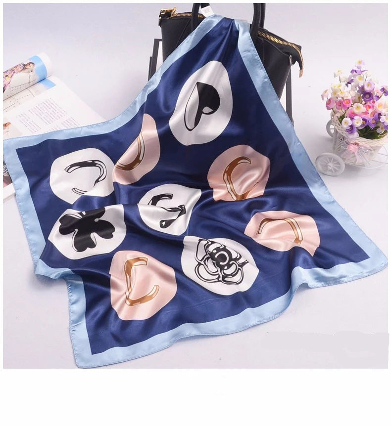 Simulation silk small square scarf professional scarf women's 60 * 60cm silk scarf