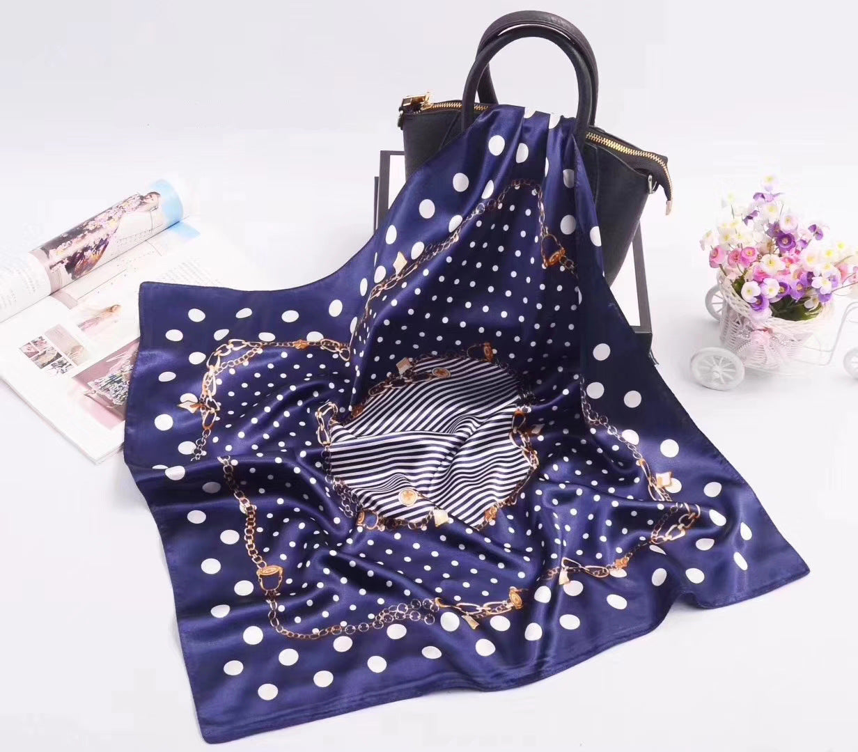 Simulation silk small square scarf professional scarf women's 60 * 60cm silk scarf