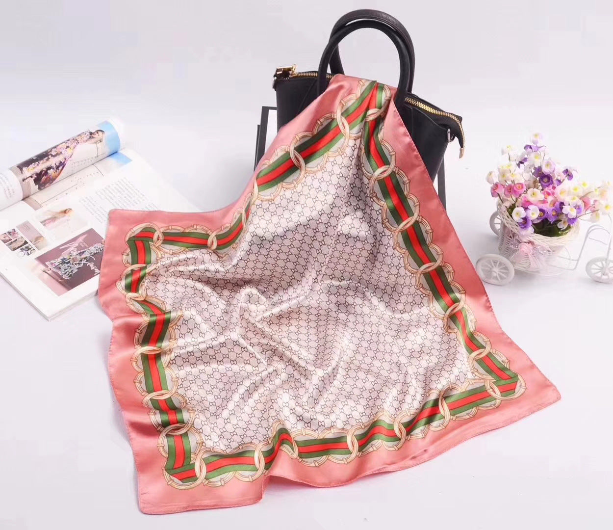 Simulation silk small square scarf professional scarf women's 60 * 60cm silk scarf