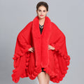 1390 #European and American autumn and winter new large size imitation fox fur collar fur large shawl cape coat women