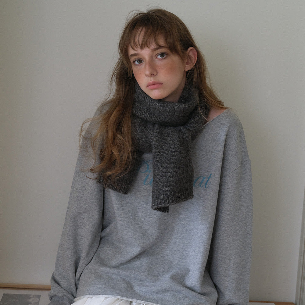 40% plateau yak wool scarf men's winter simple gray soft warm wool scarf