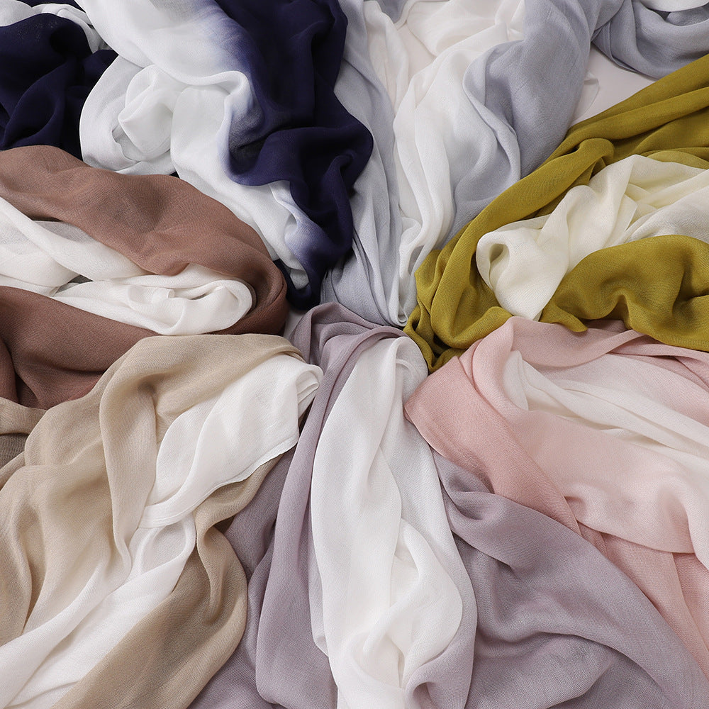 New Two-color Spliced Modal Cotton Head Scarf, Casual Women's Scarf